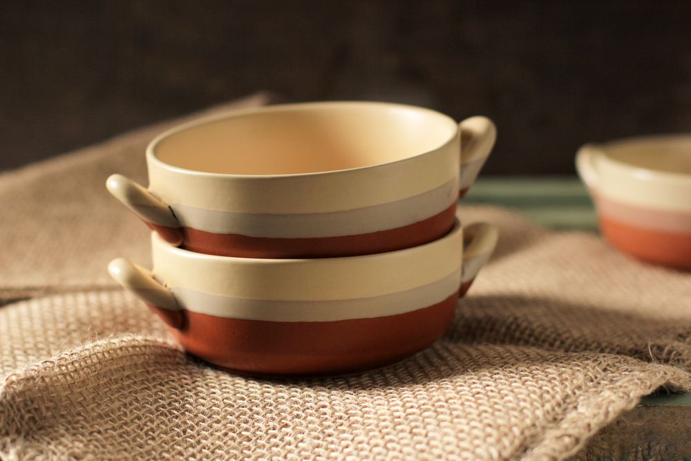 Stacked Vintage Soup Bowl