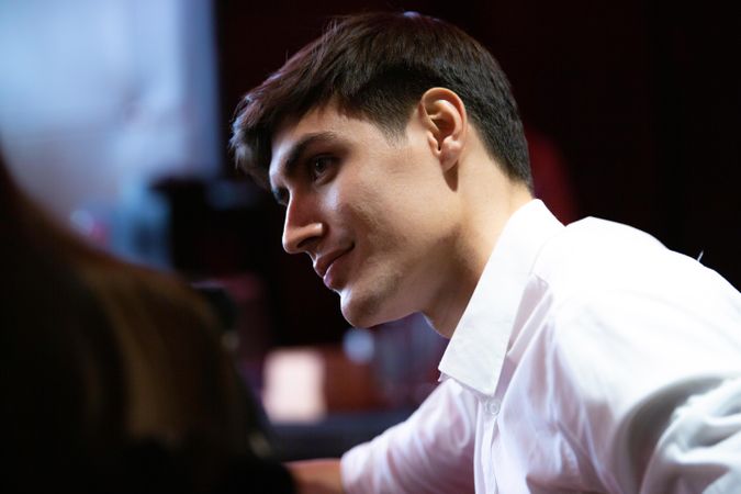 Business man listening during a meeting