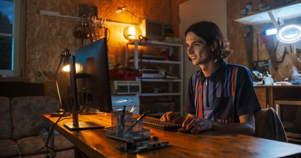 Man Starting Technological Startup Company.