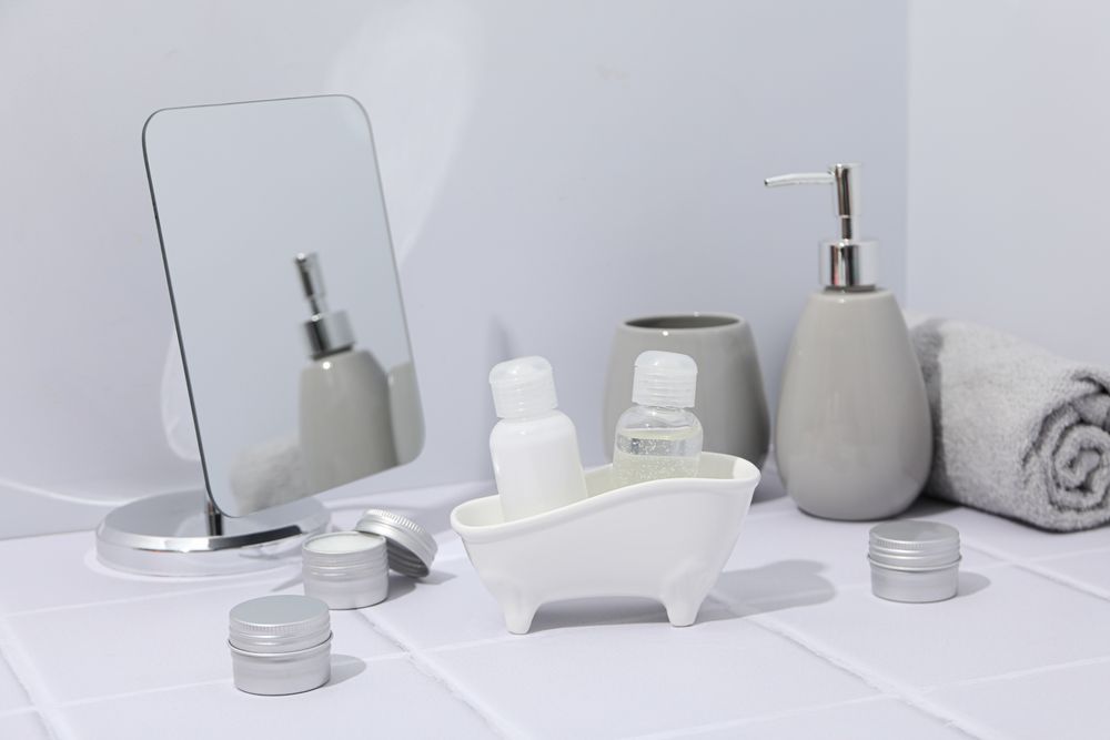 Concept of cosmetic and beauty care accessories