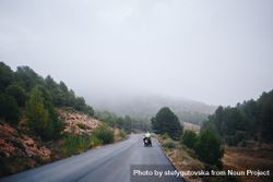 Motorcycle on mountainous road 5rMw20