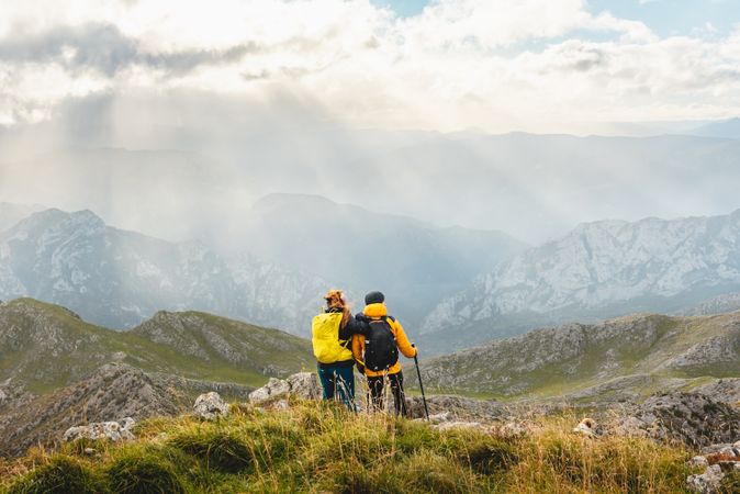 two people on the mountain
