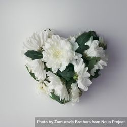 Flowers in shape of a heart on light  background 42JZq4