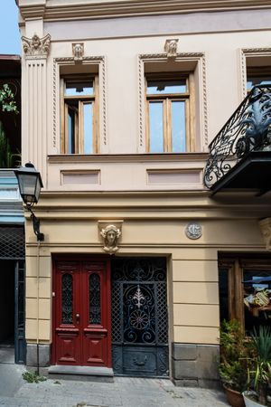 Architectural detail of facade of buildings in Old Tbilisi