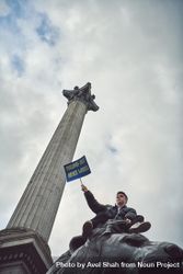 London, England, United Kingdom - March 23rd, 2019: Brexit protester in Trafalgar Square bYqJ6b