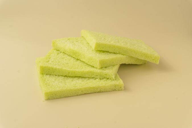 Soft pandan flavored bread without crust