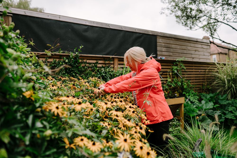 Older person gardening