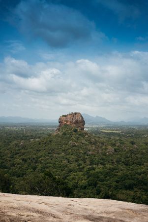 Butte in middle of Sri Lankan landscape