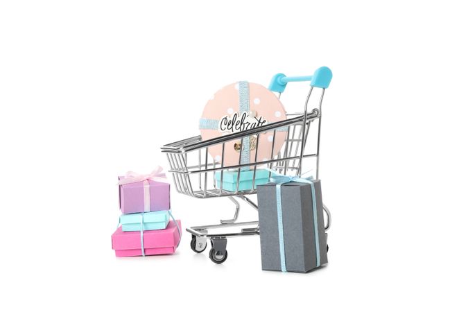 Concept of shopping, discounts, isolated on blank background