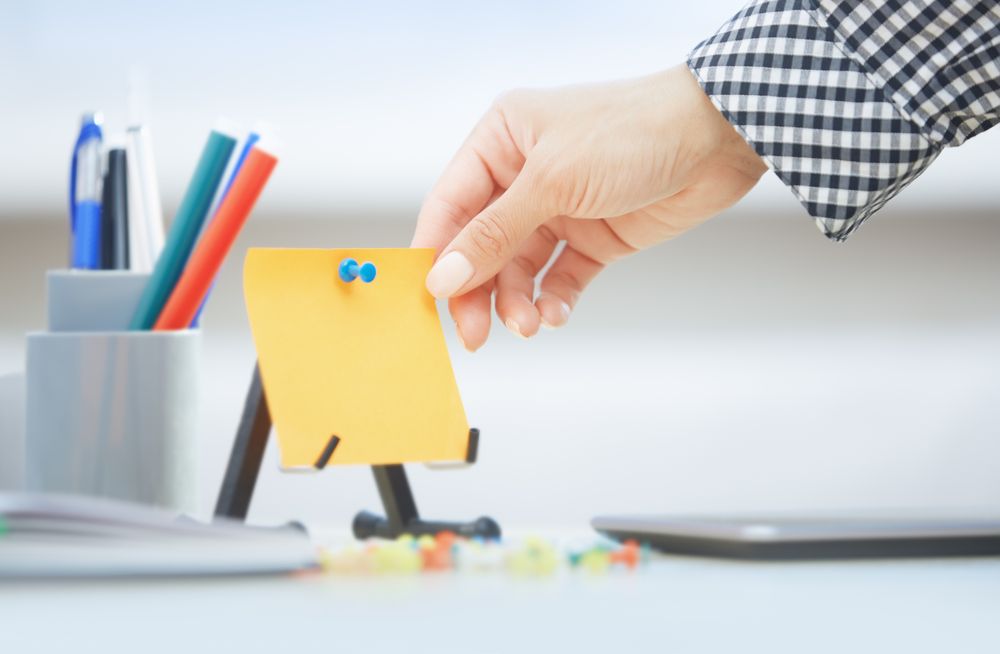 Adhesive note at office