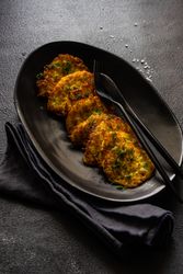 Plate of Ukrainian potato pancakes, deruny