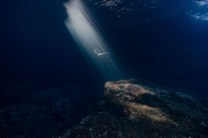 Diver in water depth