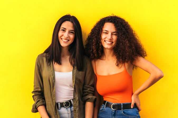 two stylish young women, portrait