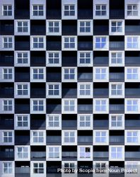 Checkered building with closed windows 476mP5