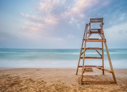 Lifesaver chair near sea