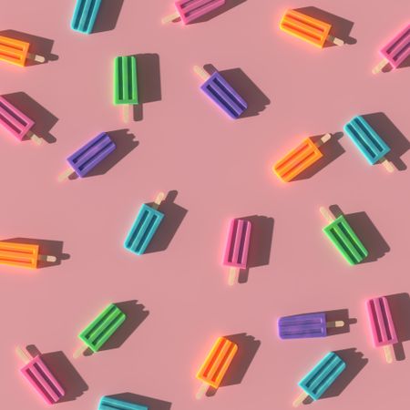 Colorful composition of fruit popsicle pattern