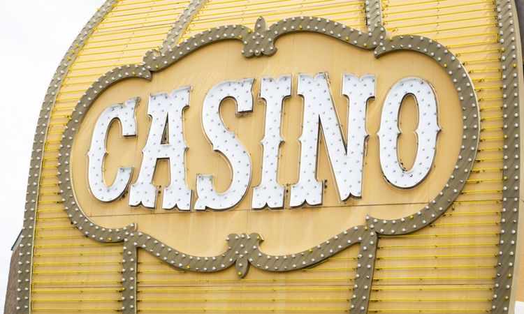 Antique Casino Sign on Building