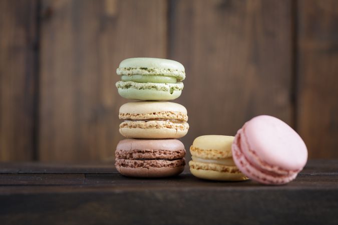 Stack of fresh crunchy macaroons