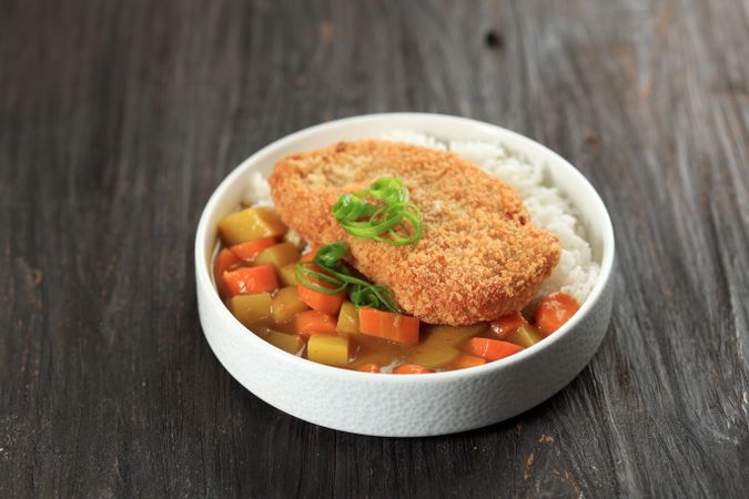 Chicken Cutlet Curry with Rice Japanese Food Style