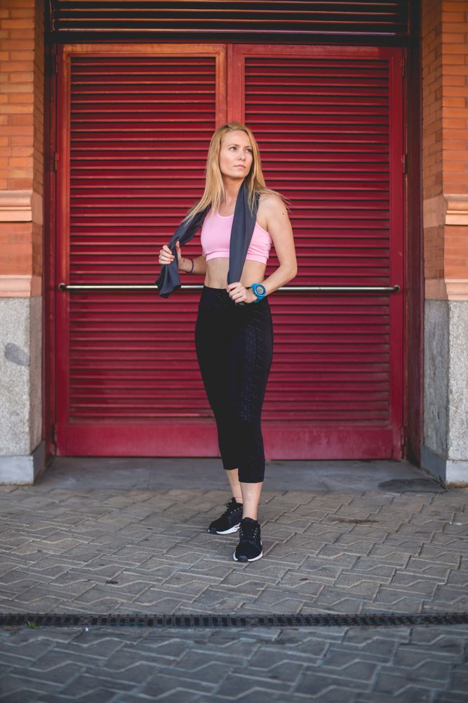 Woman resting from running