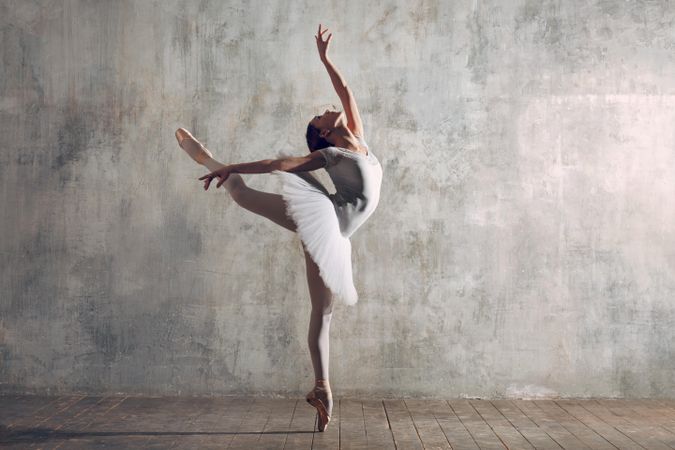 Woman in tutu dancing