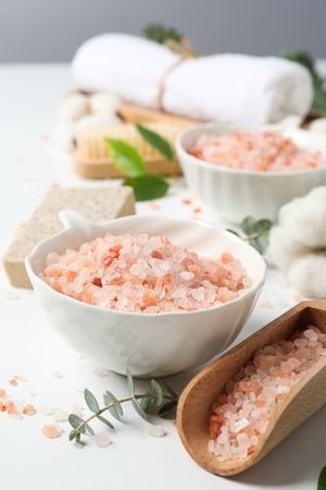 Sea salt, concept of relax, spa and self care