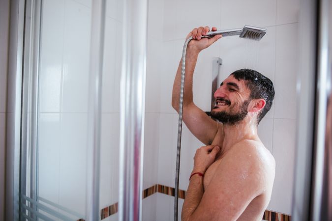 Man in the shower