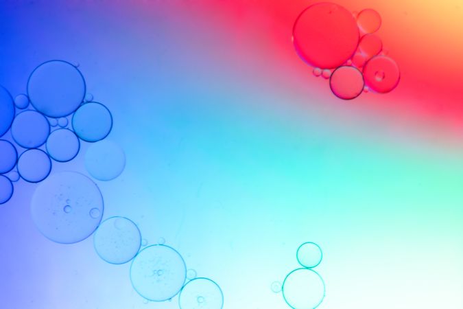 Abstract Macro Photography gradient of oil and water, Science abstract tech background
