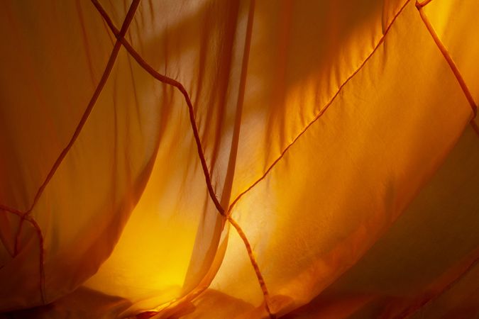 Inside of orange tent