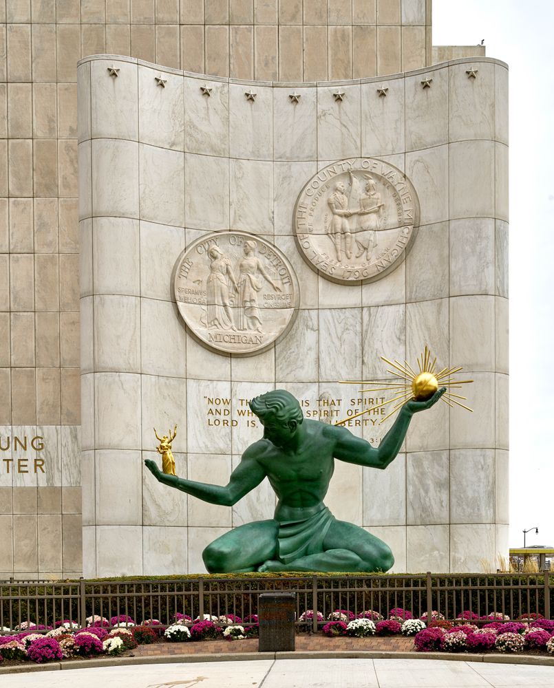 The Spirit of Detroit, Coleman A. Young Municipal Center in Detroit, Michigan