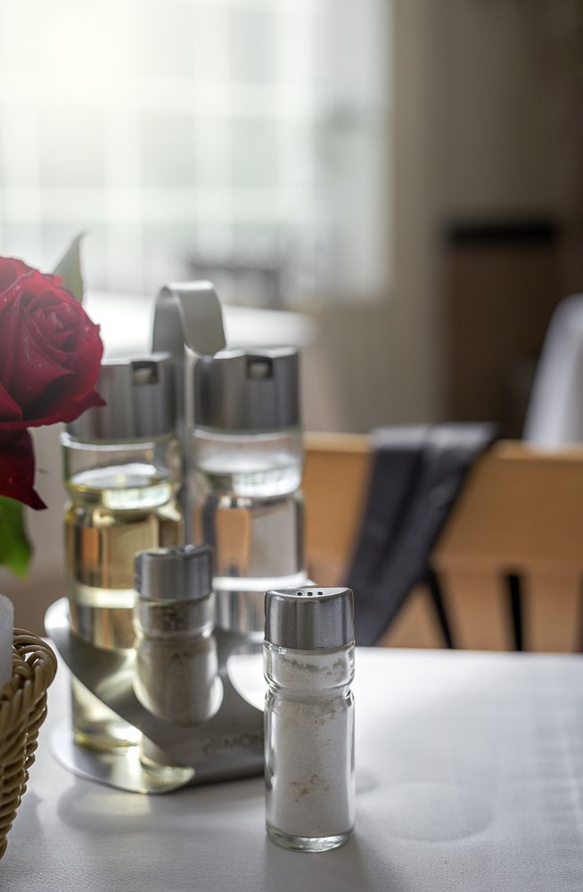 Restaurant table ready to eat