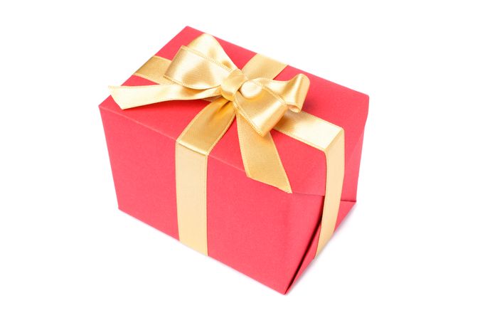 Beautiful gift box with bow isolated on blank background