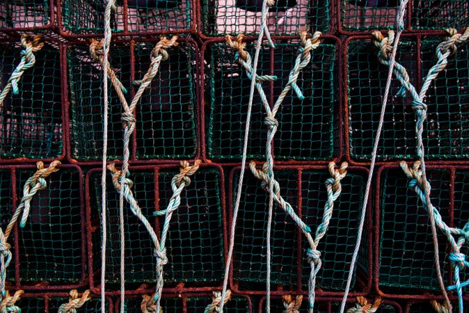 Stack of fishing traps