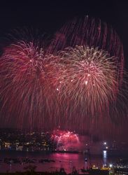 Gold and red fireworks