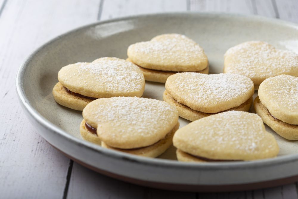 Delicious buttery biscuits filled with guava paste.