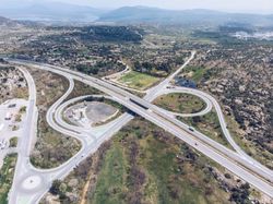 Urban road junction in suburb area