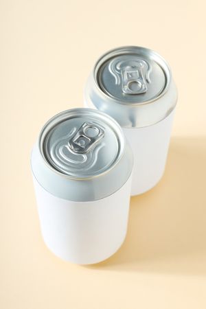 Concept of drink, blank cans with space for label