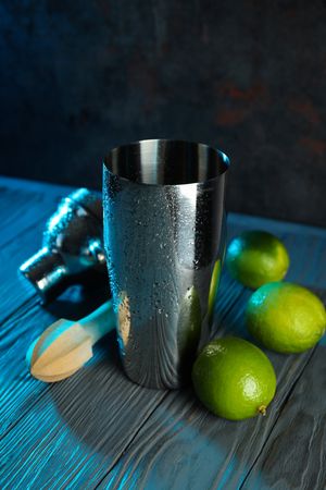 Concept of preparing alcohol drink or cocktail, shaker