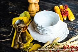 Porcelain birds nest bowl with autumnal decor 0g3jM0