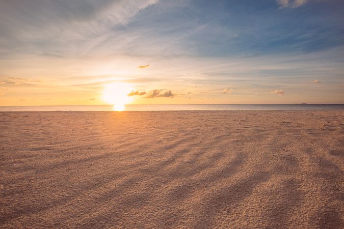 Beautiful beach at sunset