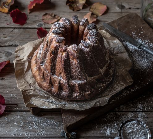 Delectable Kugelhopf on parchment paper