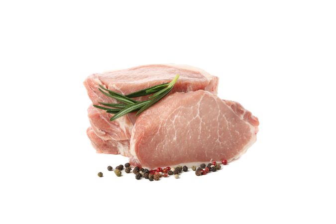 Raw meat for steak isolated on blank background