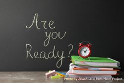 Chalkboard with words “Are you ready” for back to school concept 0yJ2G5