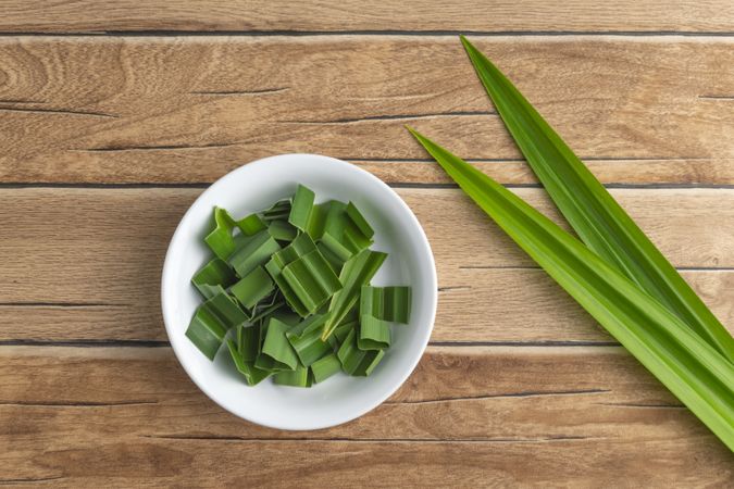 pandan on wooden background