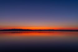 Sunset with reflections in the water