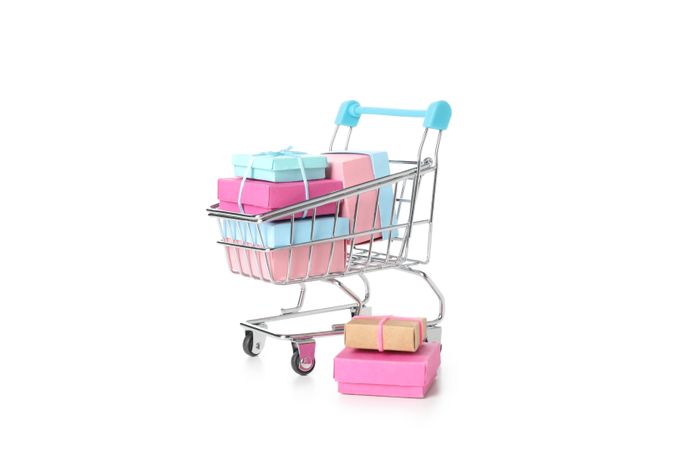 Concept of shopping, discounts, isolated on blank background