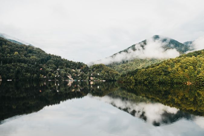 Amazing lake near mountains