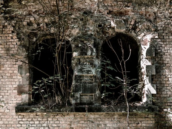Old forts of the Maginot defensive line near Strasbourg. Fortifications destroyed