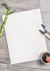 Blank sheet on the table