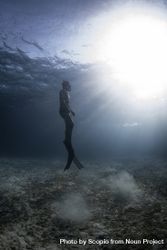 Underwater shot of man diving 4Mv2yb
